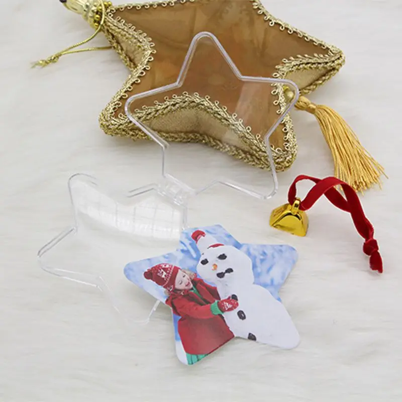 DIY прозрачный кулон-фоторамка Снеговик пятизвездный шар Рождественская елка подвесные украшения Рождественские украшения для дома