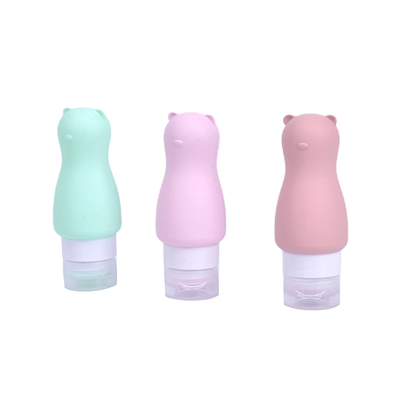 90ML Cute Travel Press Bottles Silicone Refillable Bottles Traveler Packing Lotion Points Shampoo Container Press Bottles