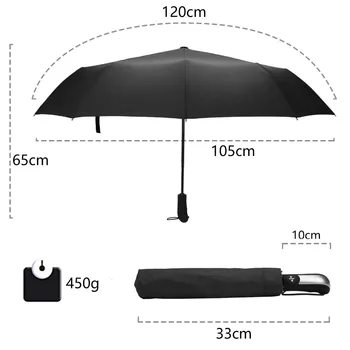

Umbrellas 2PCS Wind Resistant Folding Automatic Umbrella Rain Luxury Big Windproof Rain For Men Women Black Coating 10K Parasol