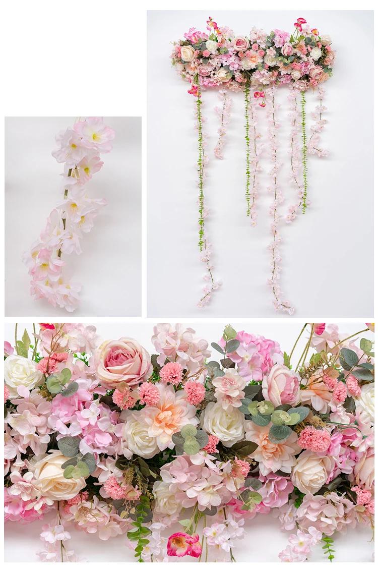 JAROWN Artificial Rose Flower Row Floral Arch Decor Wedding Main Table Decoration Wedding Background Wall Props Sztuczne Kwiaty (14)