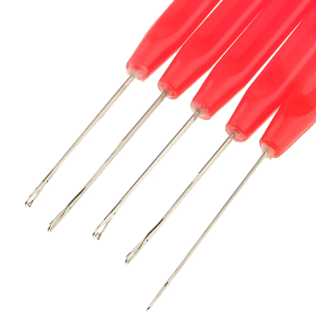 5 Salon Pulling Hook Loop Needle Tools for Micro Ring Hair Extensions Braid