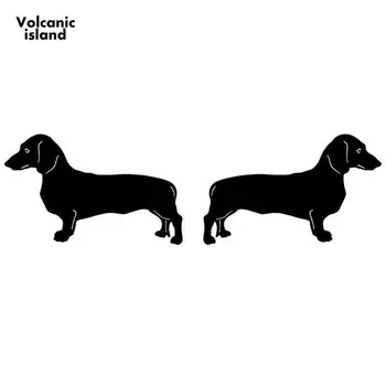 

Car Styling Dachshund Dog (Left & Right) Vinyl Decal Cute Car Stickers Bumper Decoration Black/White 13*4.1CM