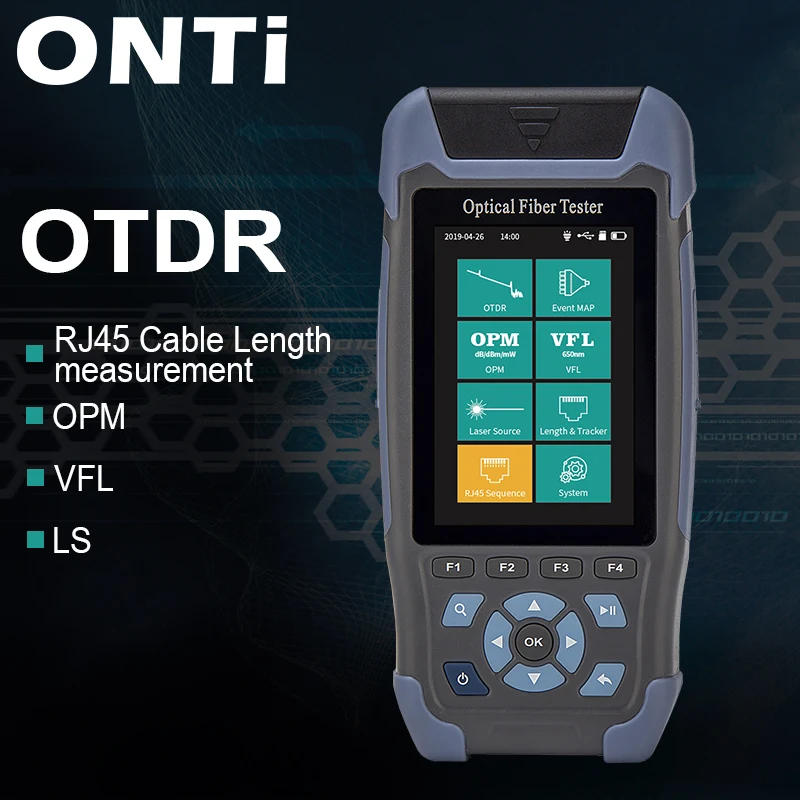 

Pro mini OTDR Fiber Optic Reflectometer 980rev with 9 Functions VFL OLS OPM Event Map 24dB for 64km Fiber Cable Ethernet Tester