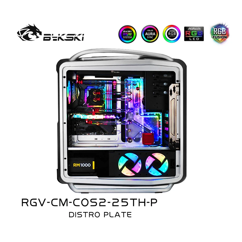 

BYKSKI Acrylic Tank use for CoolerMaster COSMOS II Computer Case / 3PIN 5V D-RGB / Combo DDC Pump Cool Water Channel Solution