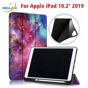 

New Smart Case For iPad 7 2019 PU Leather Flip Soft Cover For iPad 10.2 7th Generation 10.2 inch With Pencil Holder Fundas+Film