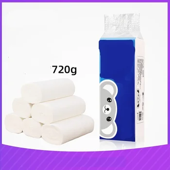 

12 rolls 116x142mm coreless roll paper 4-layer thick toilet paper household paper towel toilet paper wood pulp soft toilet paper