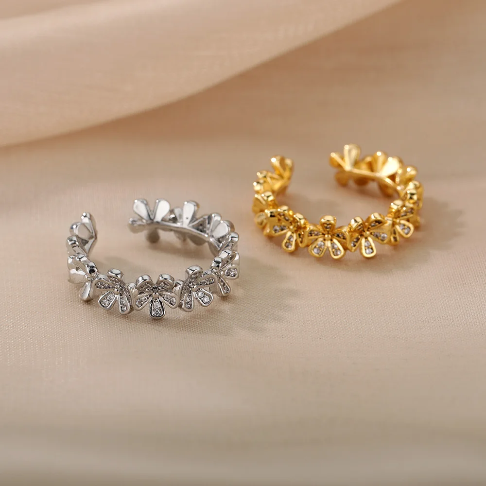 Ladies Stainless Steel Cubic Zircon Ring For Women