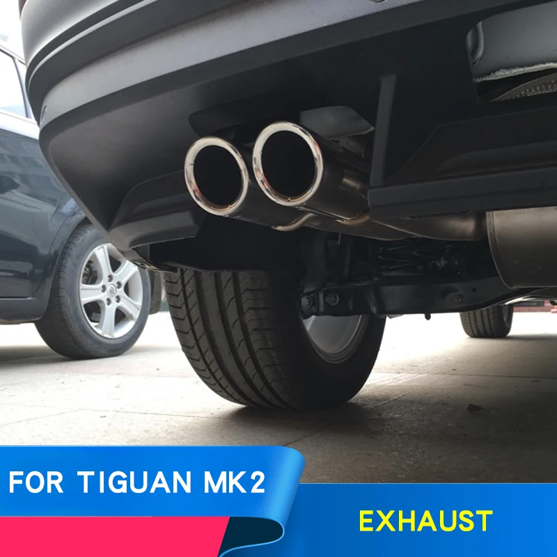 Для Volkswagen Tiguan выхлопной трубы хвост горло MK2 глушитель 2017 2018 2019 аксессуары