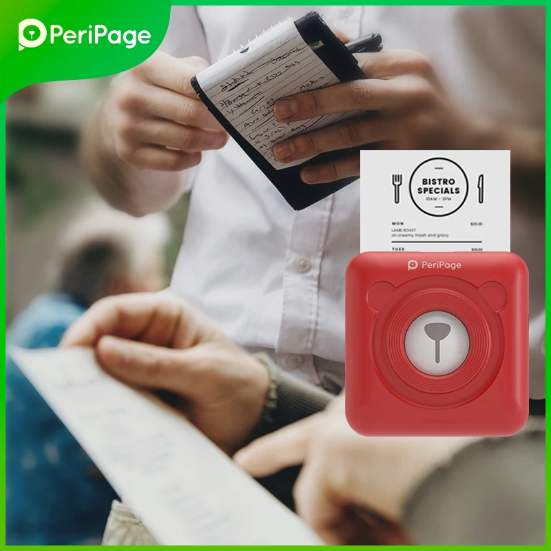 Peripage A6 Mini Portable Photo Bluetooth Printer Gift Thermal Label Printer Free APP Sticker Web Note Printing Machine