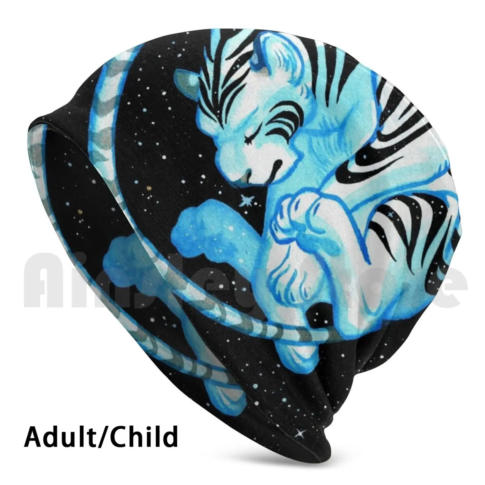 Teal Tigre Berretti Pullover Cap Confortevole Tigre Tigre Arancione Space Galaxy