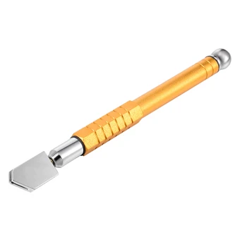 

uxcell Uxcell 1Pcs 6mm-12mm Comfortable Metal Gold Tone Handle Pencil Style Oil Feed Tungsten Carbide Tip Glass Cutter