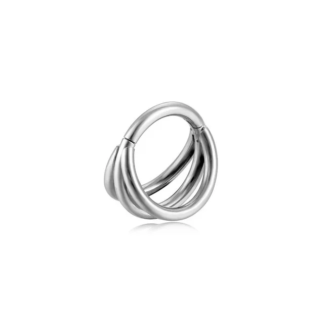 Nose Piercing Hoop Ring Hinged Segment Zircon Septum Piercing Opal Ear Cartilage Tragus Helix Lip Nariz Pircing Cuff Goth Hoop