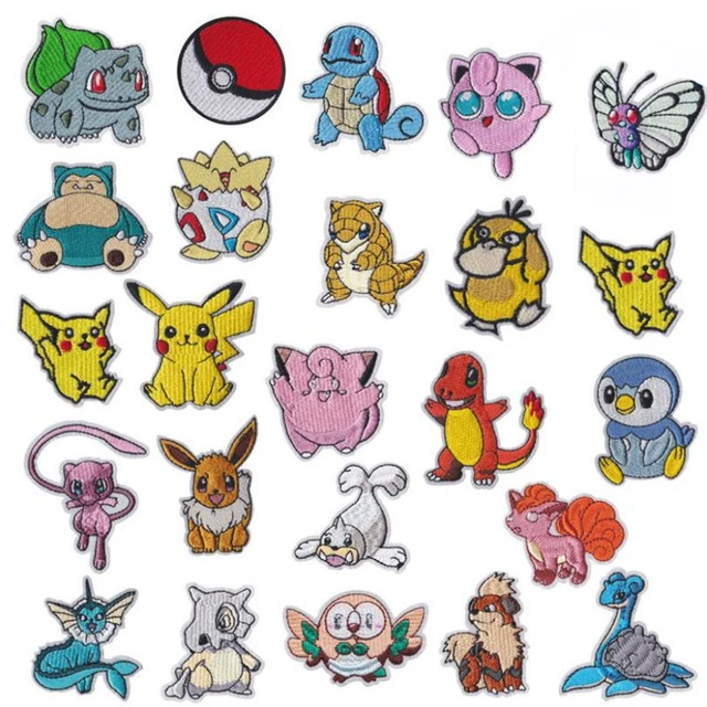 Cartoon Pokemon Pikachu Iron on patch Embroidered clothes patches For  clothing Kids Umbreon Cloth Stickers Garment