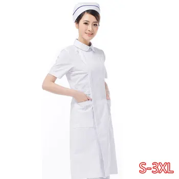 

2020 New Work Clothes for Nurse Uniform Short sleeve medical gown for women doctor white coats Uniforms Medical Clothing