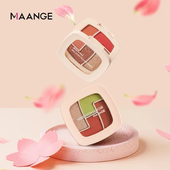 

MAANGE 4 Colors Nude Eyeshadow Powder Makeup Palette Matte Shimmer Eye Pigmented Powder Make Up New Warm Earth Color Eyeshadow