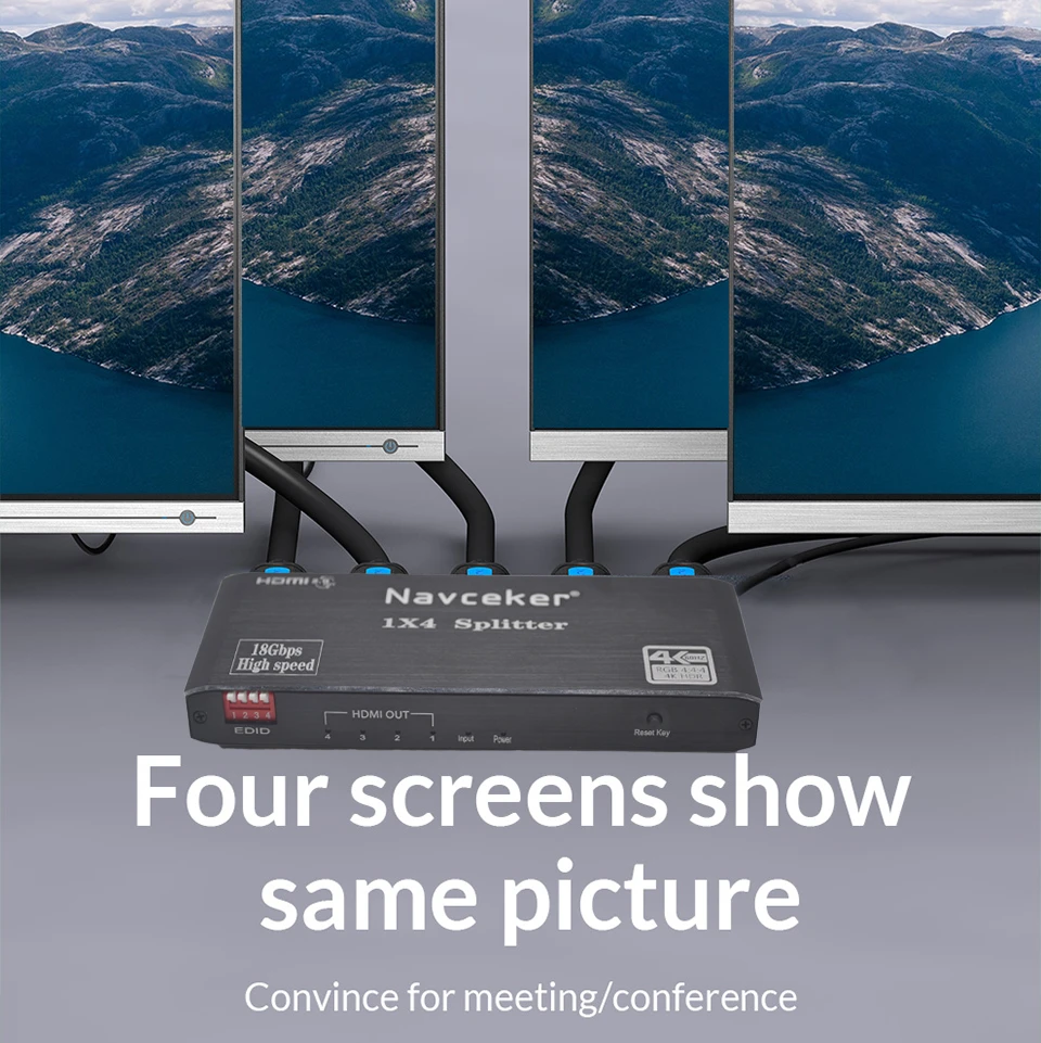 Лучший HDMI сплиттер 2020 1x2 2 0 4K видео аудио поддержка 3D HDR 60Hz 1x4 для ноутбука|Кабели VGA|