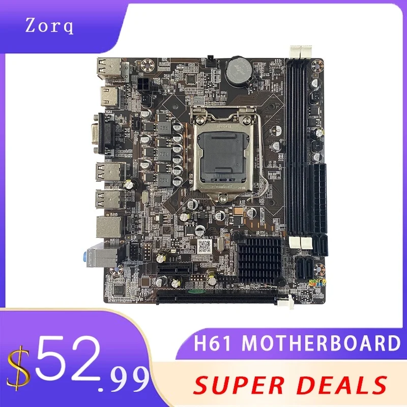 Материнская плата LGA1155 H61 Intel Core i7 i5 i3 Pentium Celeron 4 SATA M-ATX десктопная материнская с