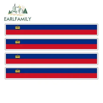 

EARLFAMILY 13cm x 1.7cm 4pcs Car Stripe Motorcycle Racing Flag Sticker Skateboard Decal Bike Tuning Liechtenstein Car Stickers