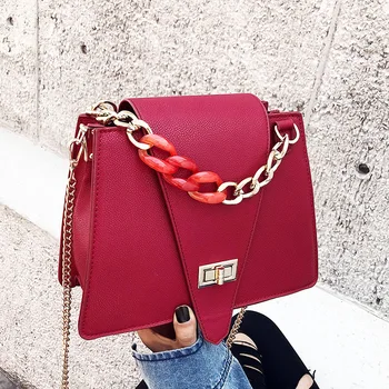 

Bag female 2020 new wave Korean version of the shoulder messenger bag solid color chain handbag