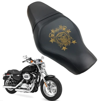 

Motorcycle Motorbike Driver Rear Passenger Tour Seat Cushions 2 up for Harley Sportster XL883 N XL1200 N Iron 48 72 Black New