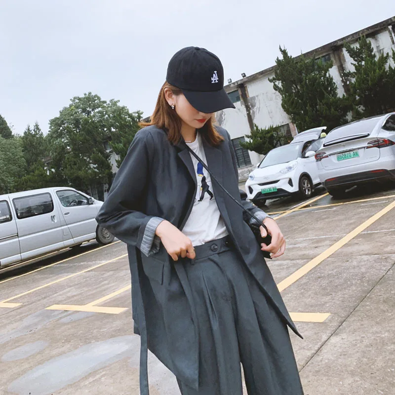 

Photo Shoot Suit WOMEN'S Suit Korean-style 2019 Spring And Autumn New Style Online Celebrity Casual Suit Two-Piece Set Business