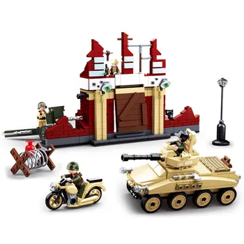 

sluban 0696 479pcs military tank motorcycle battle of stalingrad ww2 world war ii building blocks Toys For Children