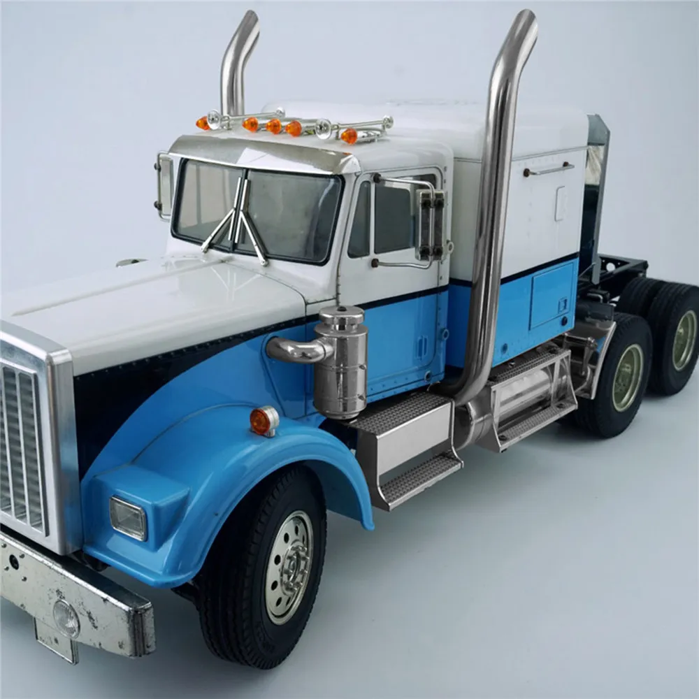 Нержавеющая сталь выхлопная труба для 1/14 TAMIYA по супер скидке Американский король грузовик RC запчасти для автомобильного тягача аксессуары выхлопной трубы