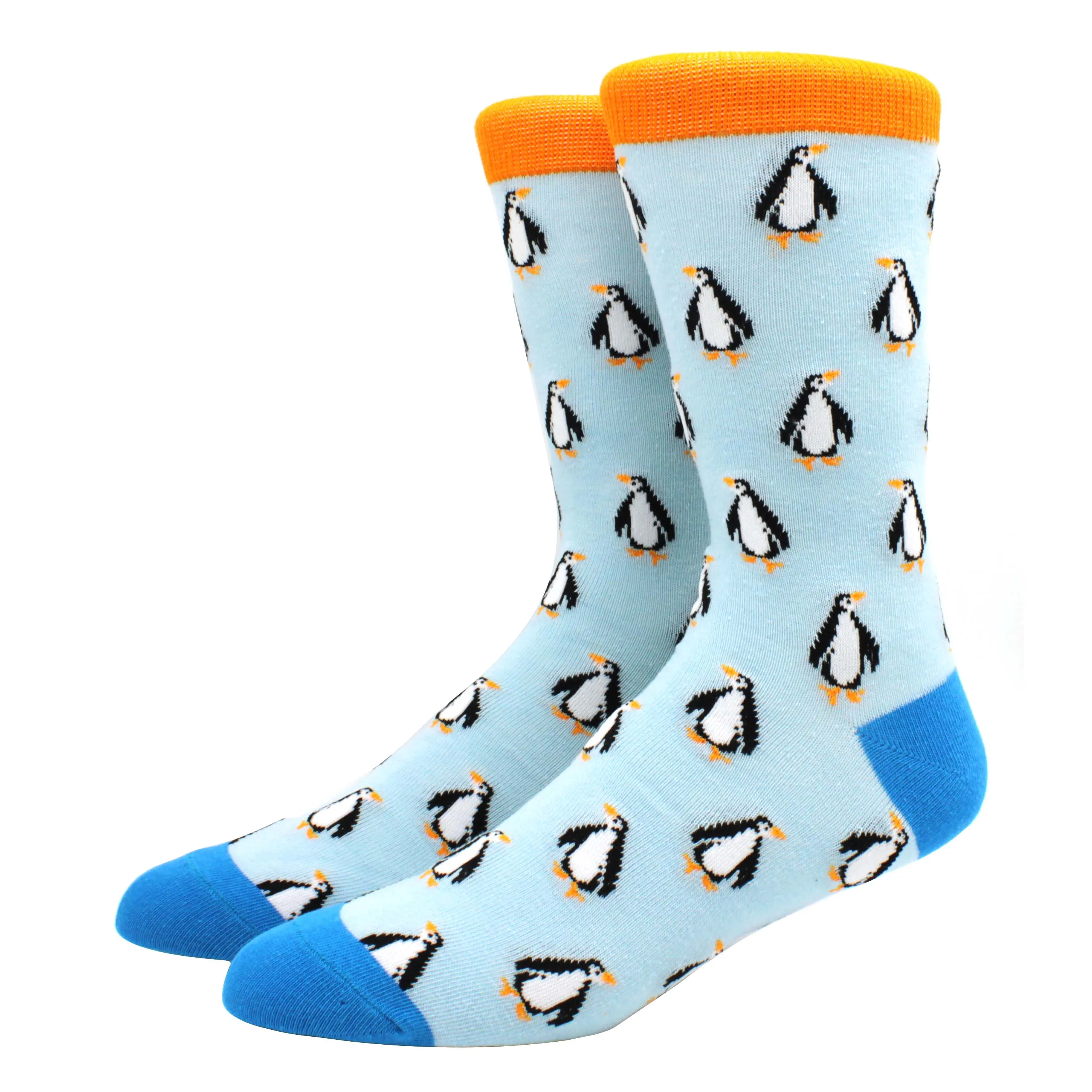 Vibrant Hiphop Cotton Men's Socks - Harajuku Fun Animal Design