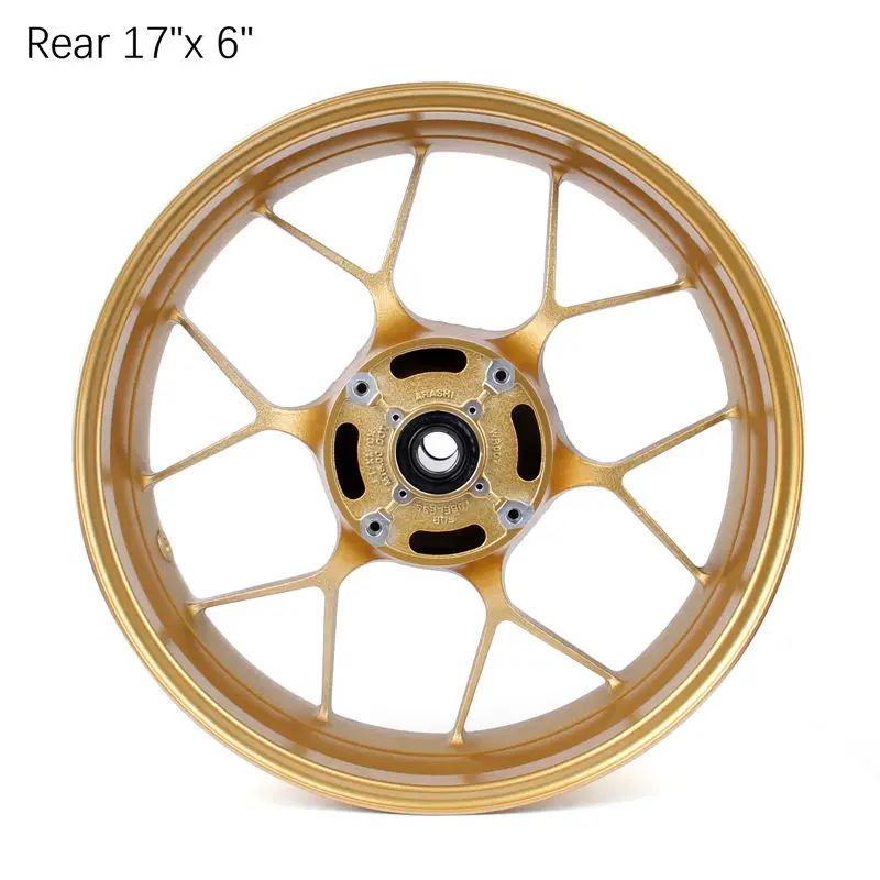 Rear Gold Artudatech мотоцикл на заказ Золотой Серый передний задний обод колеса 1" для Honda CBR1000RR CBR 1000 RR 2006 2007 2008 2009 2010 - Цвет: Rear Gold