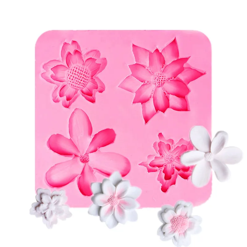 Fondant Flower Silicone Mold Daisy Flower Fondant Chocolate Decorative