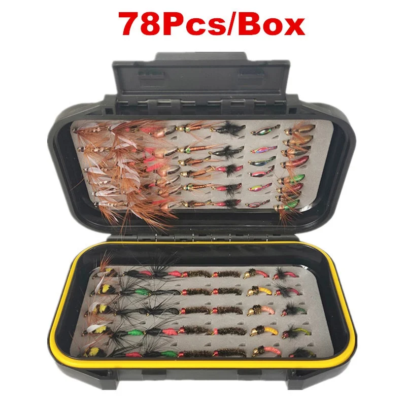 Kit Esche Da Pesca A Mosca - 62 Mosche Per Trota, Salmone E Spigola, Con Scatola Portatile - Foto 10