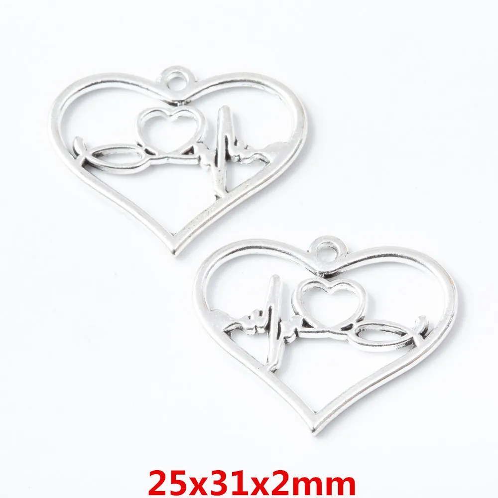 

70 pieces of retro love pendant zinc alloy pendant DIY European style jewelry making 6715