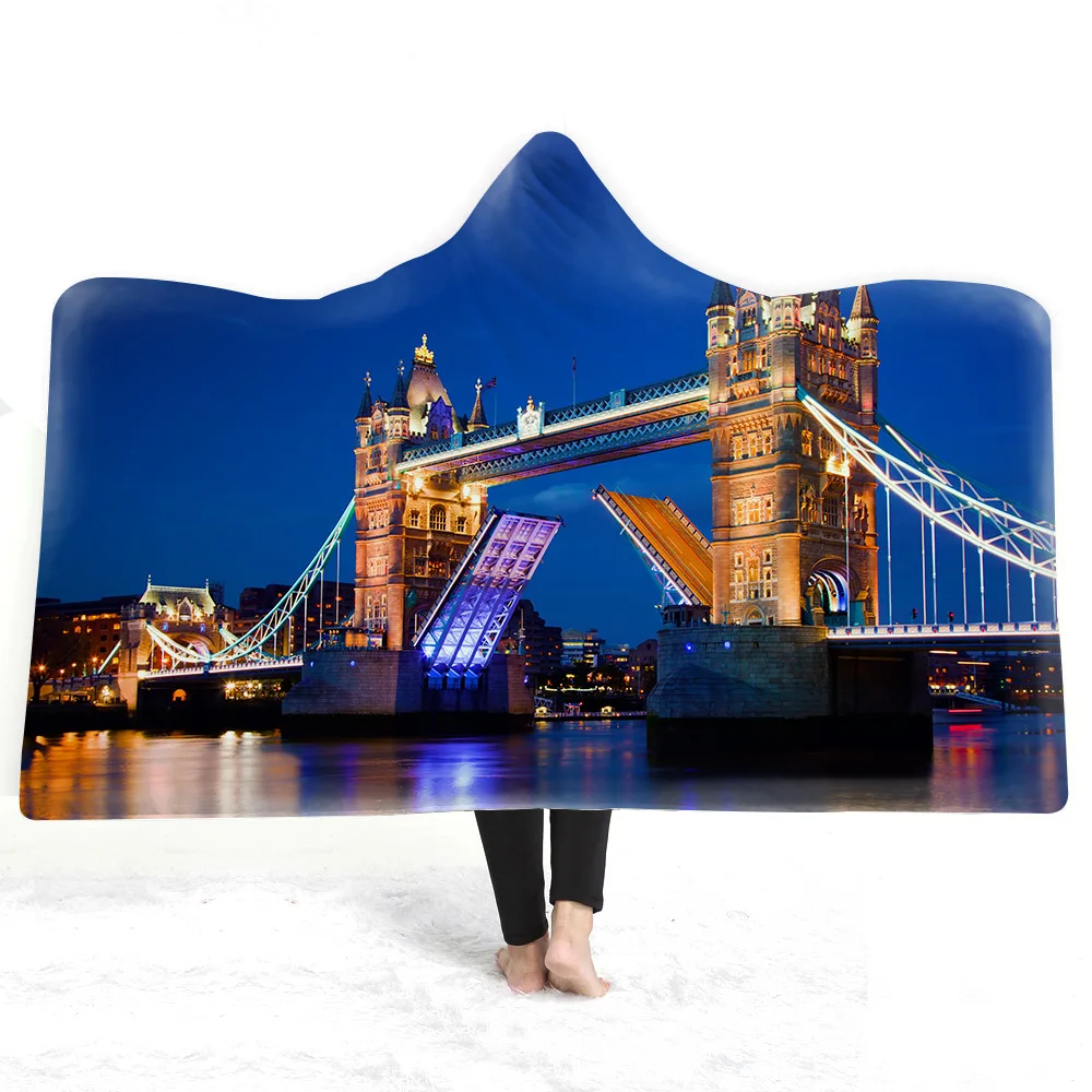 

Hooded Mantle Blanket Adult Children Hat Double Layer Plush Blanket Nap Blanket Warm Amazon Cross Border