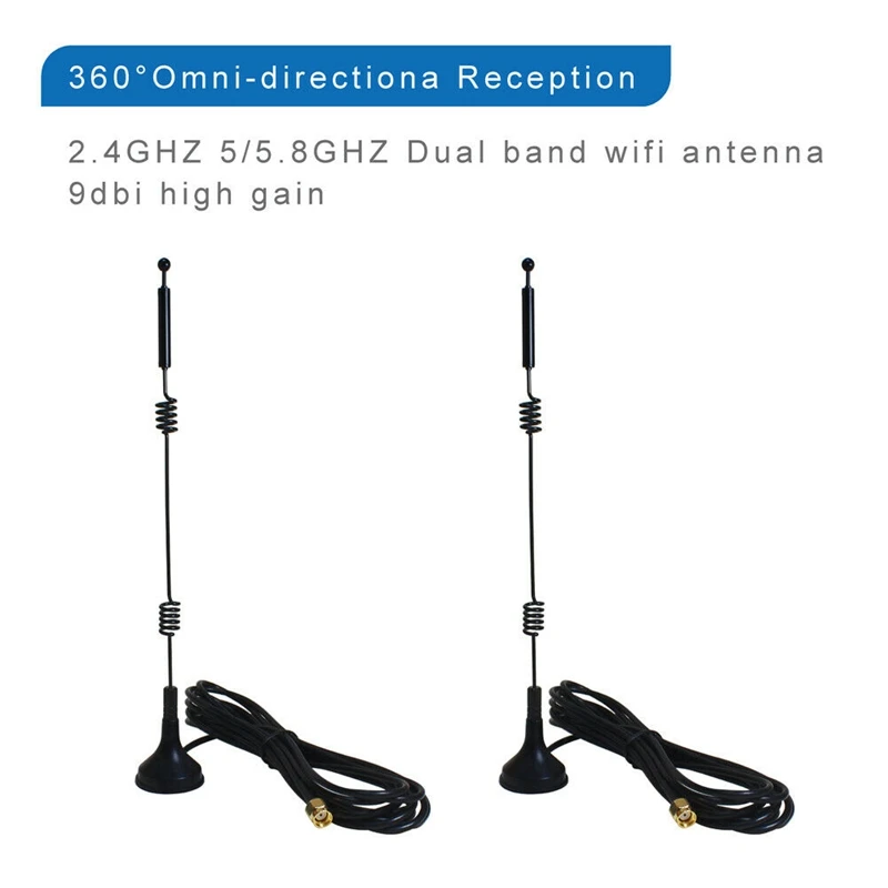 RISE-9DBi RP-SMA 2,4 ГГц 5 ГГц с высоким коэффициентом усиления WiFi роутер антенна для беспроводной ip-камеры