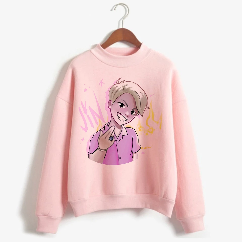 K поп Готический Kpop Harajuku одежда Kpop толстовки Толстовка женская Kawaii Корейская уличная K-Pop водолазка Женская толстовка - Цвет: 15