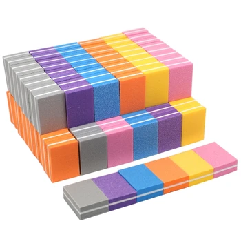 

50PCS Mini Nail Buffer Block Sponge Small Nail File Sanding Polisher Nail Art Files Double Side Manicure