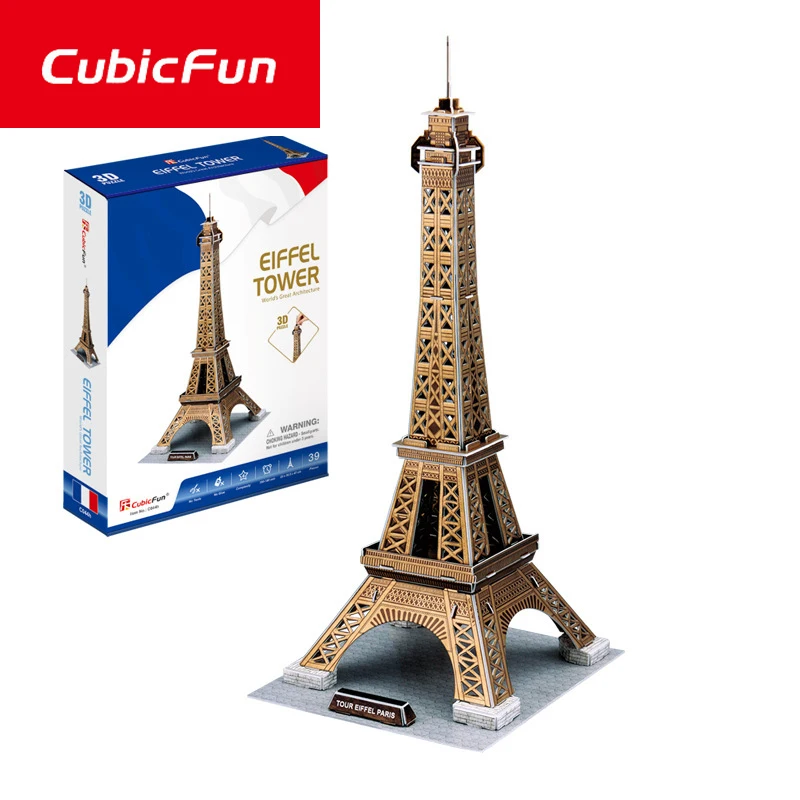 

CubicFun DIY 3D Puzzle Children's Educational Model Toy Paris Eiffel Tower Assembly Model Kids Educational Paper Puzzle