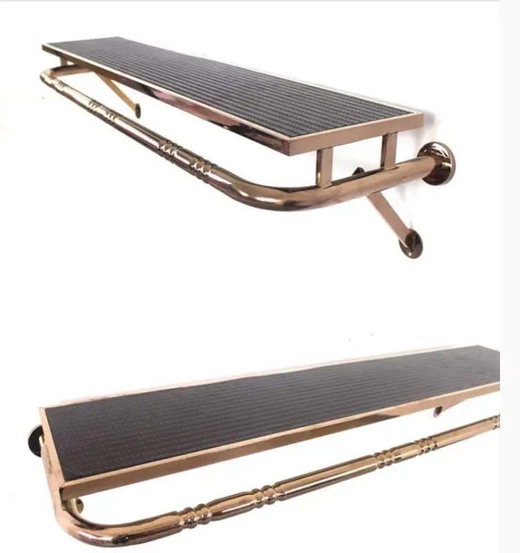 

High grade Rose gold Modern Garment Show Shelf / Wall Garment Shelf Hanging Clothes hanger Wedding Dress Display Rack Stand