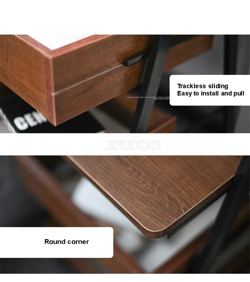 3 слоя простой креативный подвижный чайный стол, шкаф для отдыха, треугольный дизайн, придиванный столик с колесом и ящиком для хранения