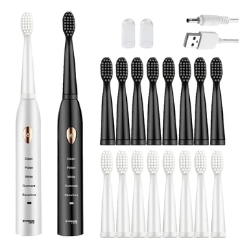 

Sonic Toothbrush Adults Electric Toothbrush Rechargeable 4 8 Tooth Brush Heads Oral Nozzle For Toothbrush Dental Sound