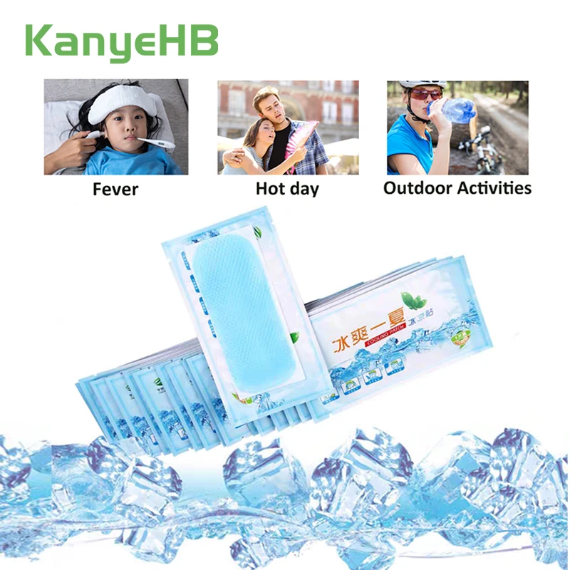 

7bags Cooling Patches Fever Down Medical Plaster Migraine Headache Toothache Pad Lower Temperature Ice Gel Polymer Hydrogel A207