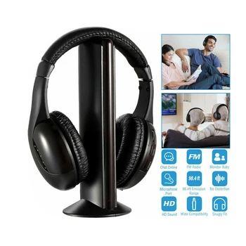 

5-in-1 Wireless Headset With Radio Universal Noise Cancelling Voice Headphone For PC FM Radio High Fidelity Home Earphone