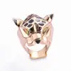 High Quality Leopard Man Woman Cocktail Statement Ring Green Zircon Eyes Jewelry Dropship Size 6/7/8/9 3
