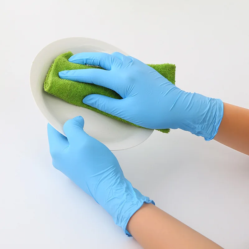 100 шт./упак. одноразовые нитриловые перчатки Водонепроницаемый перчатки для экзамена симметричная для медицинских дом перчатки(S