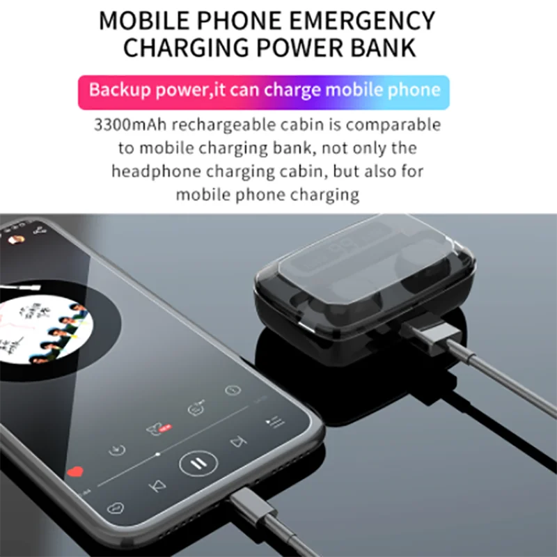 M11TWS сенсорная Беспроводная bluetooth-гарнитура, гарнитура для упражнений, HiFi гарнитура 4000 мА перезаряжаемый мобильный телефон