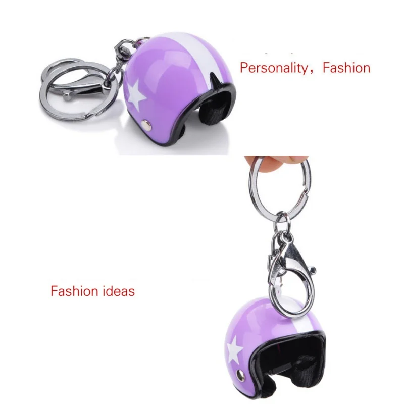 

Motorcycle Safety Helmets Car Auto Five-star Keychain Pendant Classic Key Ring Keyfob Casque Holder Car-Styling Creative