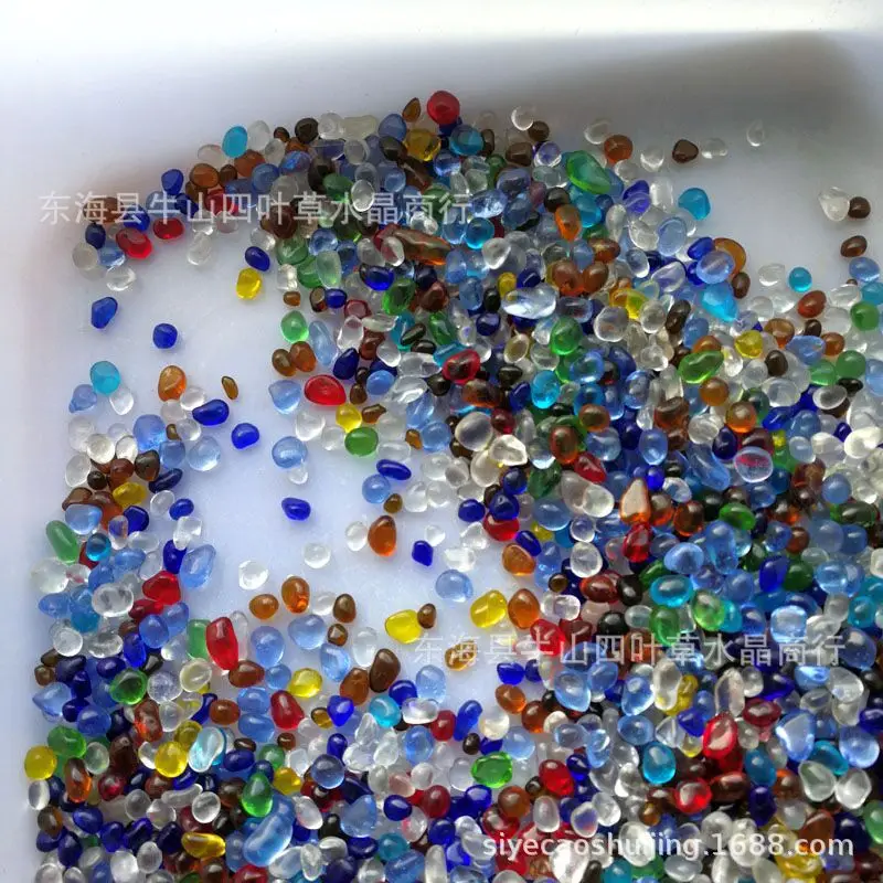 100g Five-color Coloured Glaze Gravel Buddhism Qibao Five-color Coloured Glaze Offerings Manja Consecration Shop Fish Tank bonsa