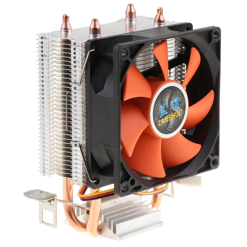 Двухheatpipe высокопроизводительный процессор кулер тихий вентилятор охлаждения компьютера с 3 контактным кабелем