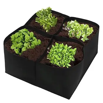 

4 Slots Corrosion-resistant Planting Bags Nonwoven Planters Thickened Growing Pouch Breathable Planting Container for Balcony