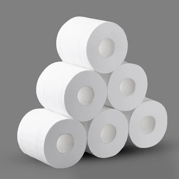 

10 Rolls 3 ply Toilet Bulk Rolls Native Wood Pulp Tissue Bathroom Household White Soft Comfortable Toilet Tissue Supplies